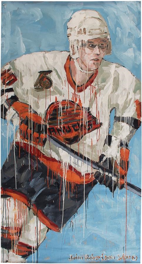 Hockey - Pavel Bure "Rookie" Oil on Canvas by John Robertson