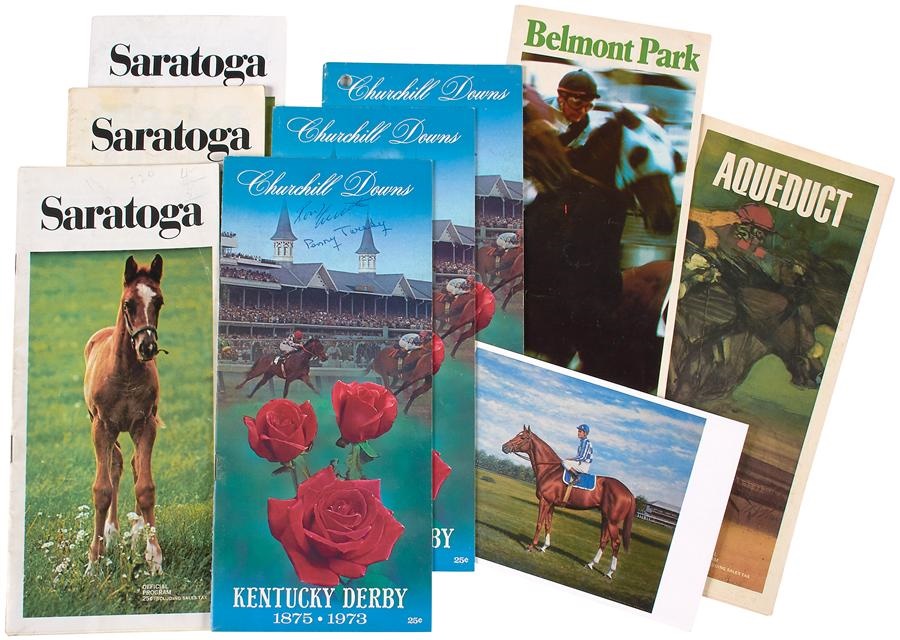 Horse Racing - Secretariat Programs w/Autographed 1973 Kentucky Derby (10)