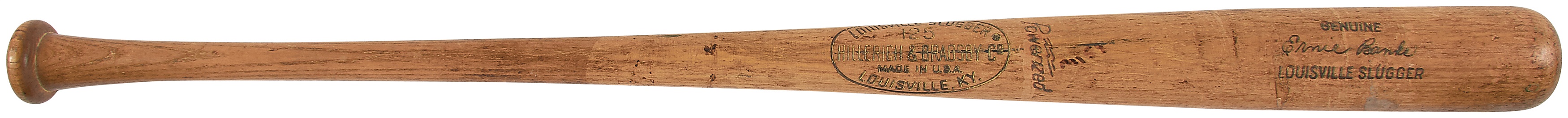 - 1969-72 Ernie Banks Game Used Louisville Slugger M159 Bat