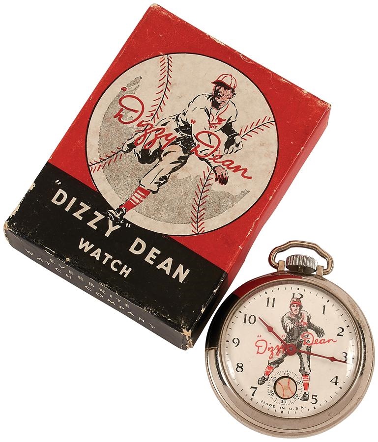 Baseball Memorabilia - 1930s Dizzy Dean Pocket Watch in Original Box