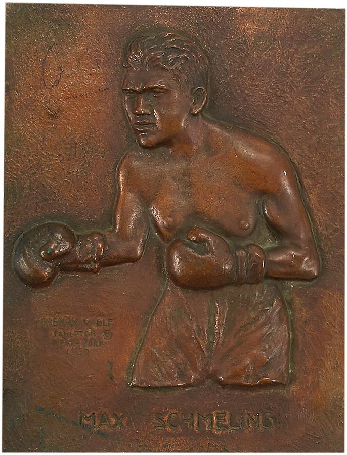 - 1930 Max Schmeling Bronze Plaque by Henry Wolf
