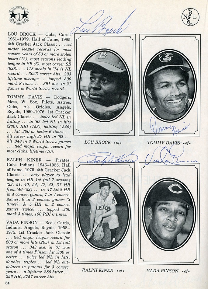 Baseball Autographs - 1984 & 1985 Cracker Jack Old Timers Signed Programs