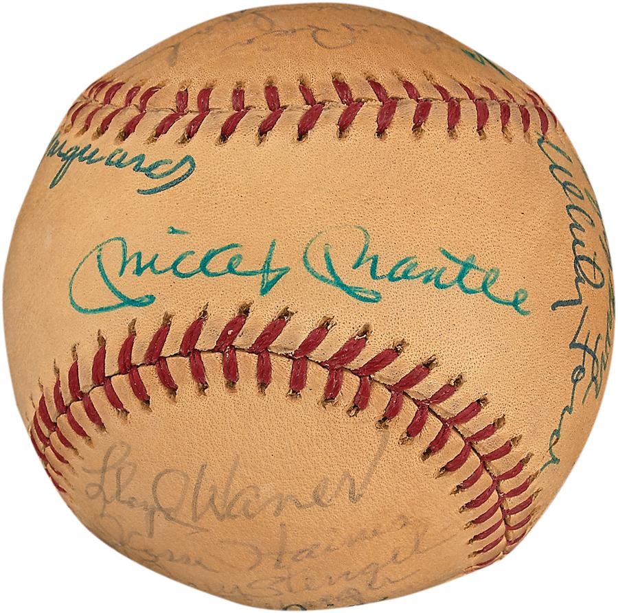Hall of Fame Signed Baseball with Mantle & Paige