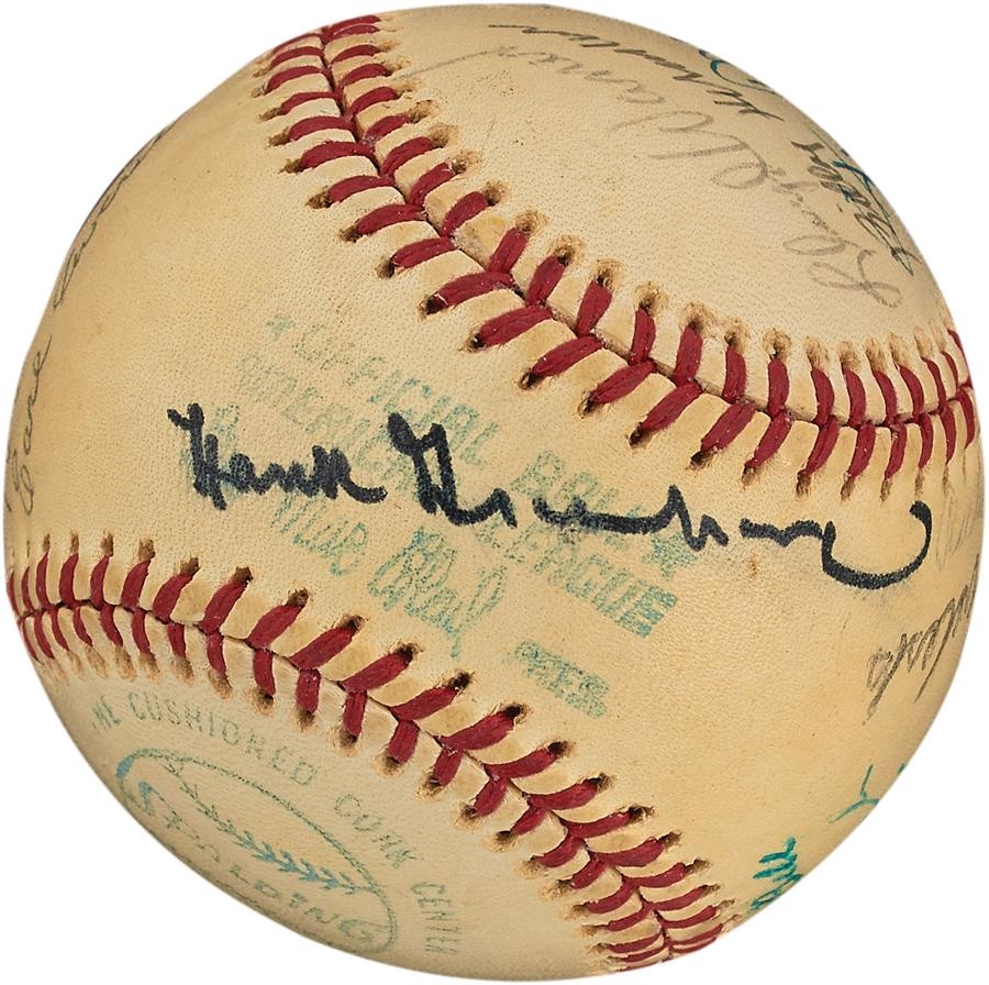 Baseball Autographs - Hall of Fame Signed MacPhail Baseball with Hank Greenberg