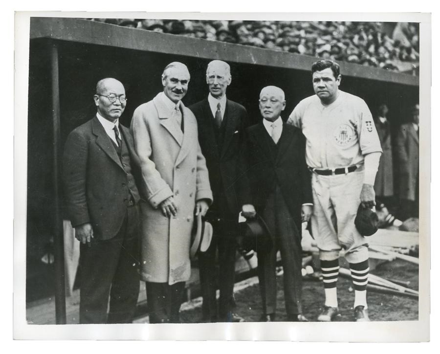 Ruth and Gehrig - 1934 Babe Ruth Tour of Japan Photo