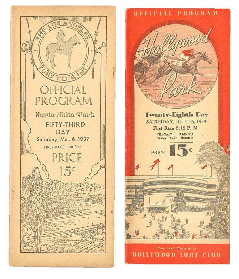 Horse Racing - Pair of Scarce Seabiscuit Programs (High Grade)