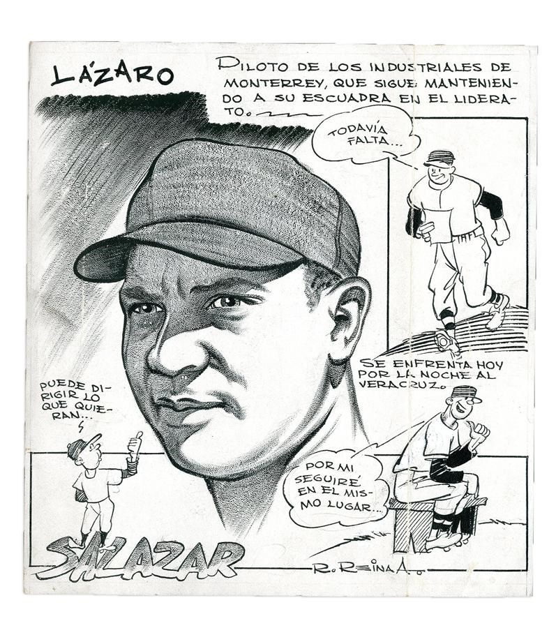Negro League, Latin, Japanese & International Base - 1948 Lazaro Salazar Negro League Baseball Original Art