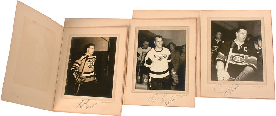 Late 1950s Signed Hockey Polaroid Prints with Howe (3)