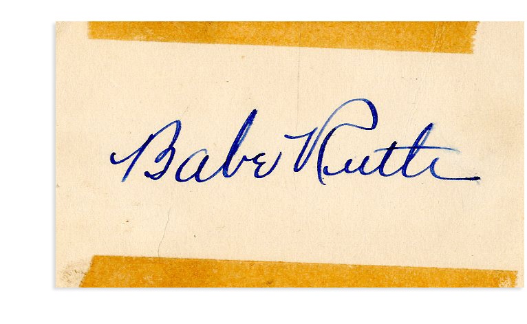 Ruth and Gehrig - High Grade Babe Ruth Signature - Special Autograph Request Card