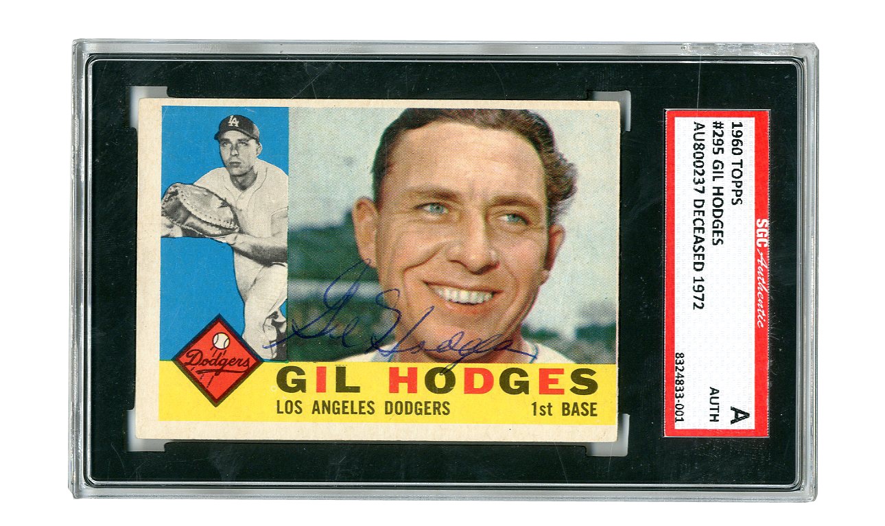 - 1960 Topps Gil Hodges #295 Signed Baseball Card