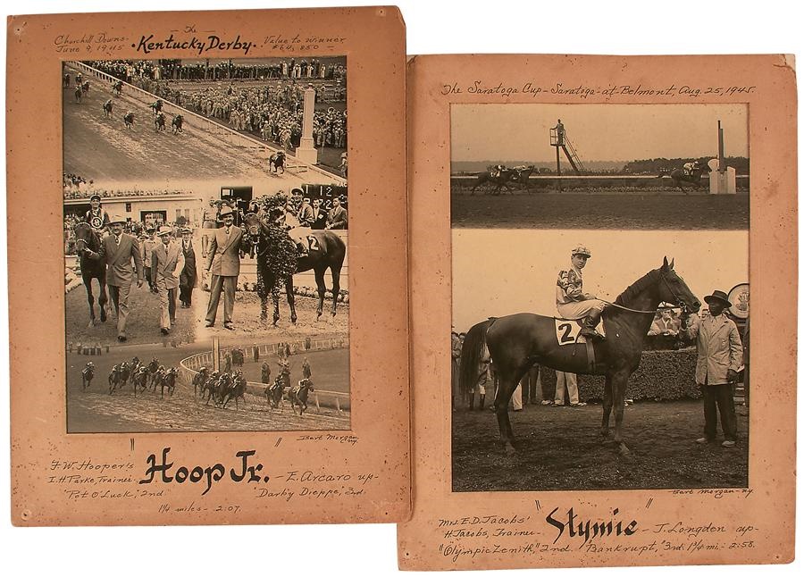 Horse Racing - 1945 Kentucky Derby & Saratoga Vintage Display Photographs