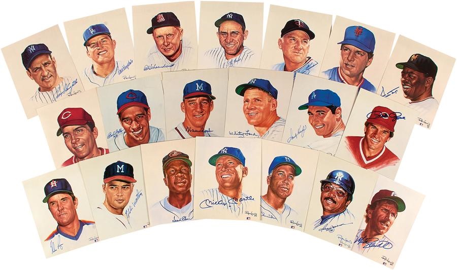 Baseball Autographs - 1989 Ron Lewis Signed "Living Legend" Art Cards (20)