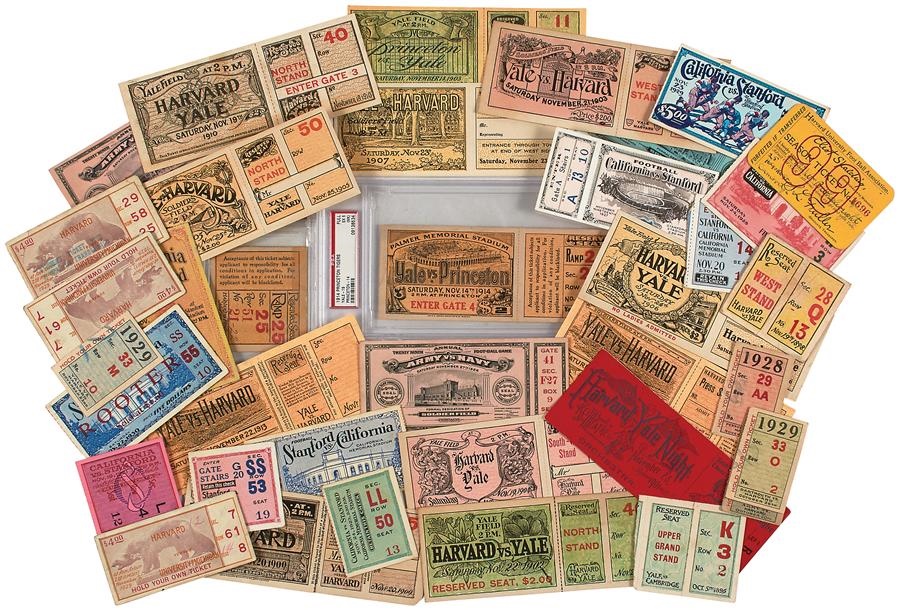 Superb 1880s-1930s Football Ticket Collection with Harvard-Yale (146 pieces)