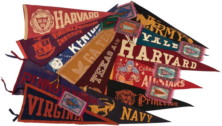 - 19th Century & Early 1900s College Football Pennants & Tobacco Felt Banner Collection (41)