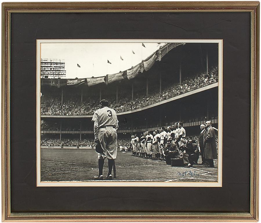 NY Yankees, Giants & Mets - 1948 Nat Fein Signed "Babe Bows Out" Photo