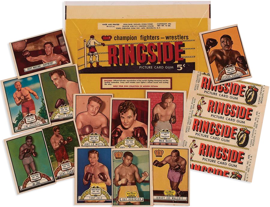 Baseball and Trading Cards - 1951 Topps Ringside Boxing Card Set w/Two Wrappers