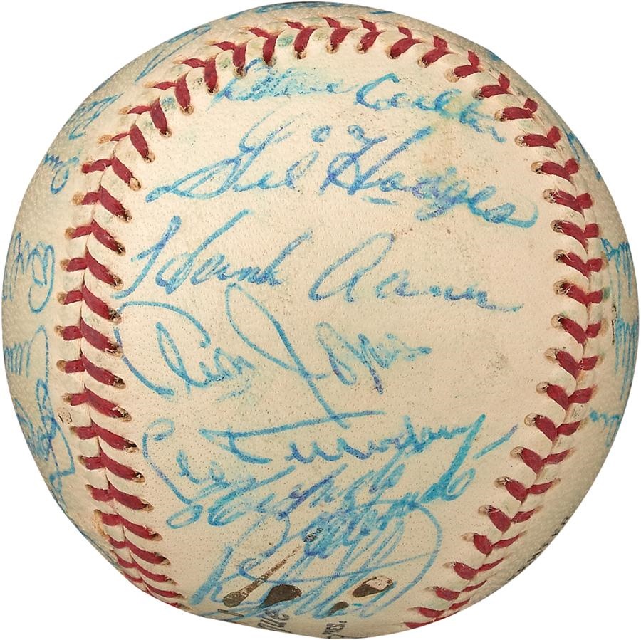 - 1968 National League All-Star Team Signed Baseball with Clemente