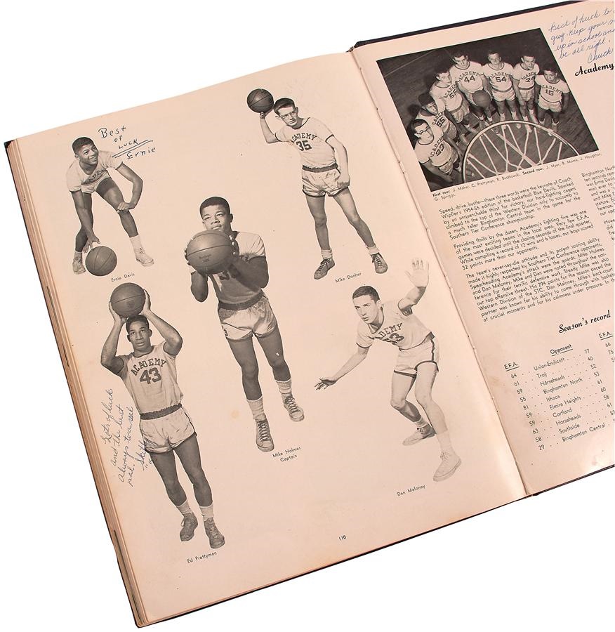Football - 1955 Ernie Davis Signed Freshman High School Yearbook