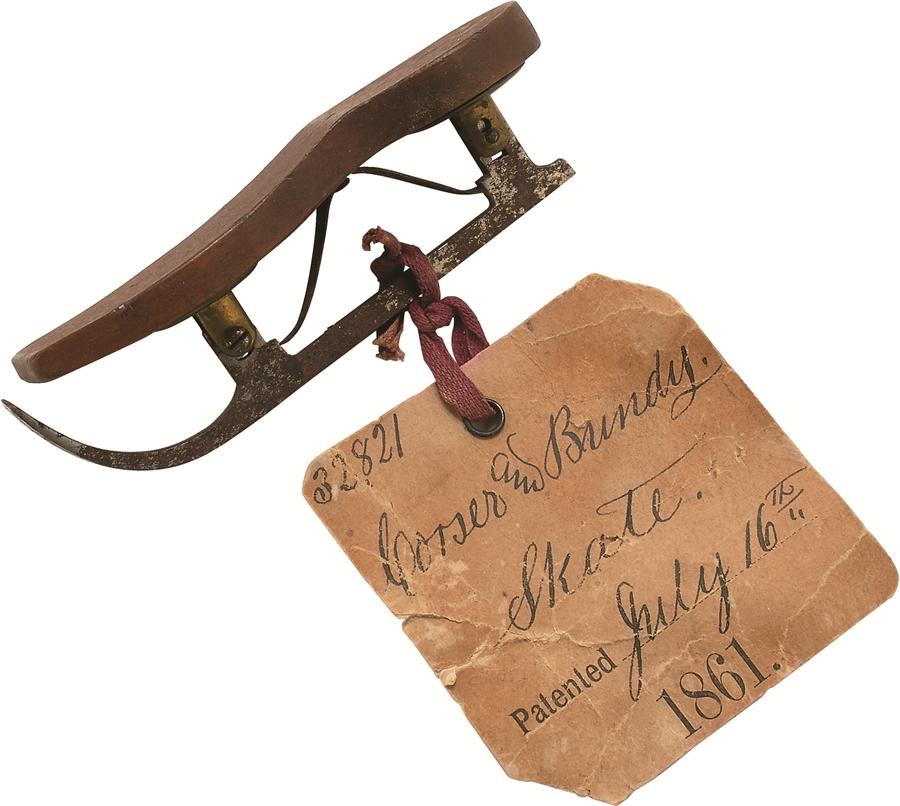 Hockey - 1861 "Corser & Bundy" Ice Skates Patent Model