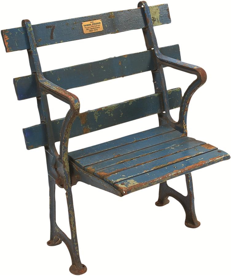 - 1923 Yankee Stadium Seat with Mickey Mantle Original "7"