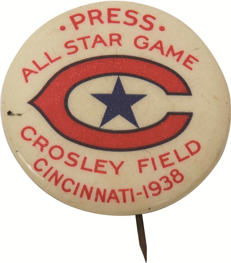 Tickets, Publications & Pins - 1938 All-Star Game Press Pin