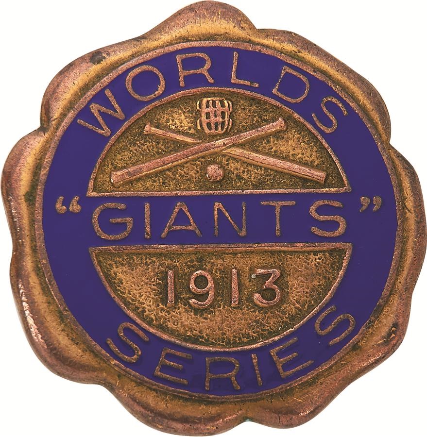 Tickets, Publications & Pins - 1913 New York Giants World Series Press Pin