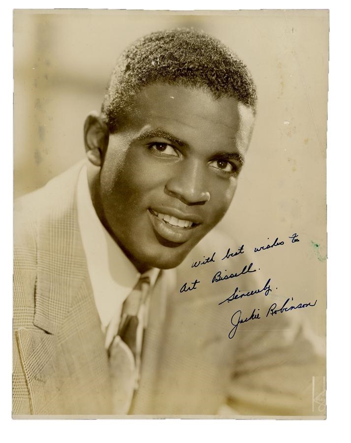 Jackie Robinson & Brooklyn Dodgers - Exceptional Jackie Robinson Signed Photograph - PSA/DNA LOA