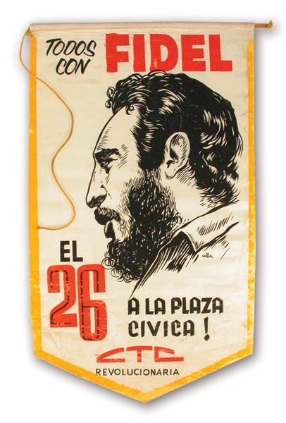 Cuban Non-sports - Fidel Castro Circa 1959 Appearance Banner
