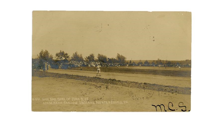 Jim Thorpe 1907 Carlisle Indian School Baseball Team Real Photo Postcard