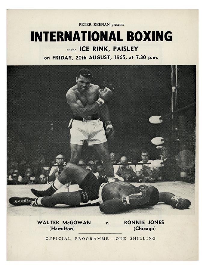 Muhammad Ali & Boxing - 1965 Cassius Clay Rare Scotland Exhibition Program With Famed Ali-Liston Cover