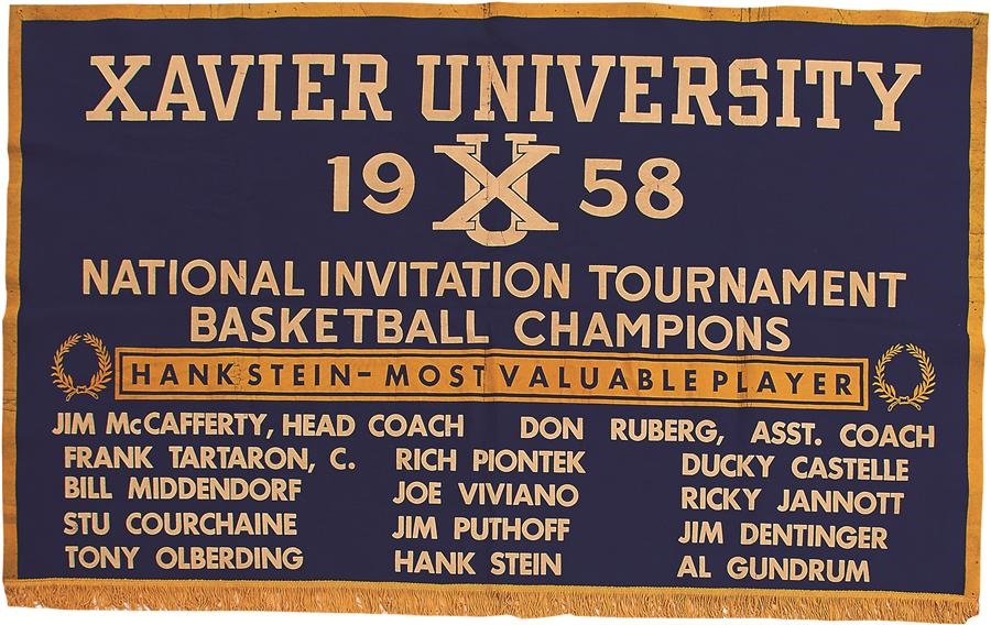 Basketball - 1958 Xavier University NIT Basketball Championship Banner