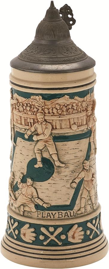 Baseball Memorabilia - Turn-of-the-Century Baseball Beer Stein