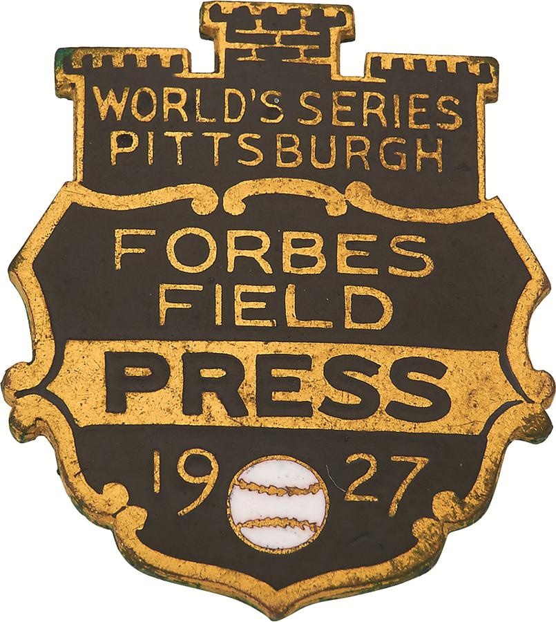 Tickets, Publications & Pins - 1927 Pittsburgh Pirates Press Pin
