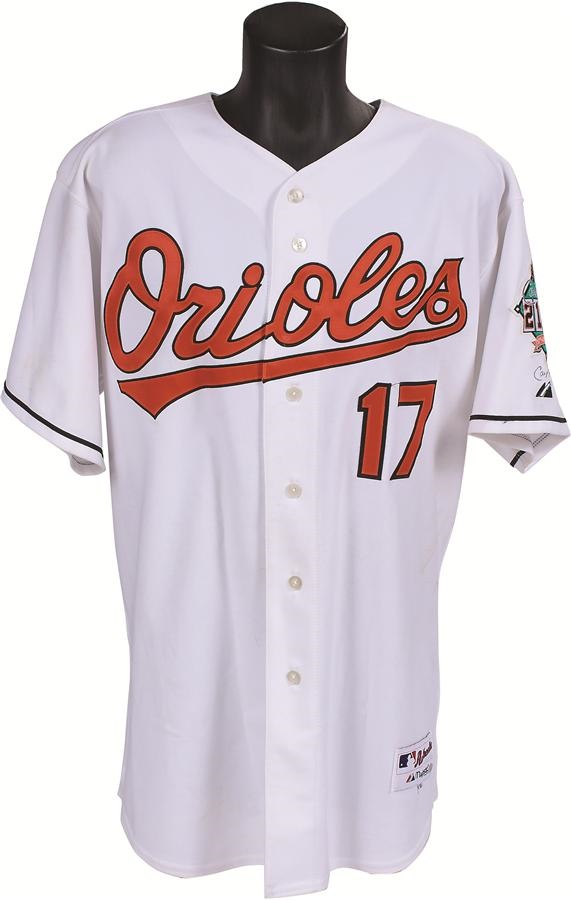 Baseball Equipment - 2005 B.J. Surhoff Baltimore Orioles Final Season Game Worn Jersey Signed By Cal Ripken Jr. (MLB Authentics)
