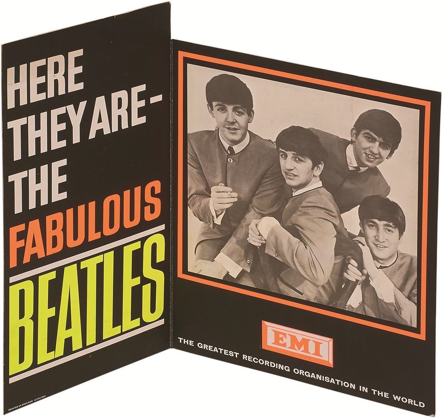 Rock 'N' Roll - 1963 Beatles EMI Record Store Display Sign - First Ever!
