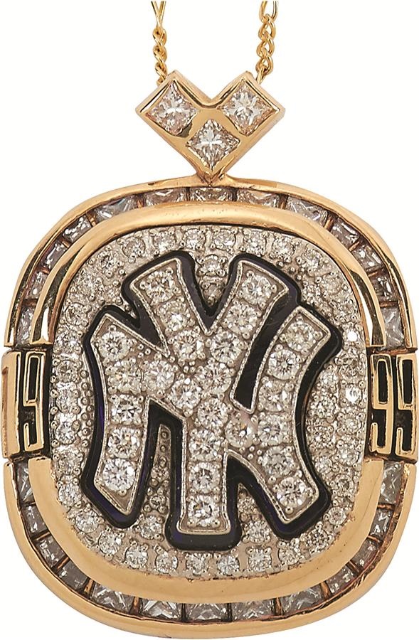 Sports Rings And Awards - 1999 World Champion New York Yankees Diamond-Encrusted World Series Pendant