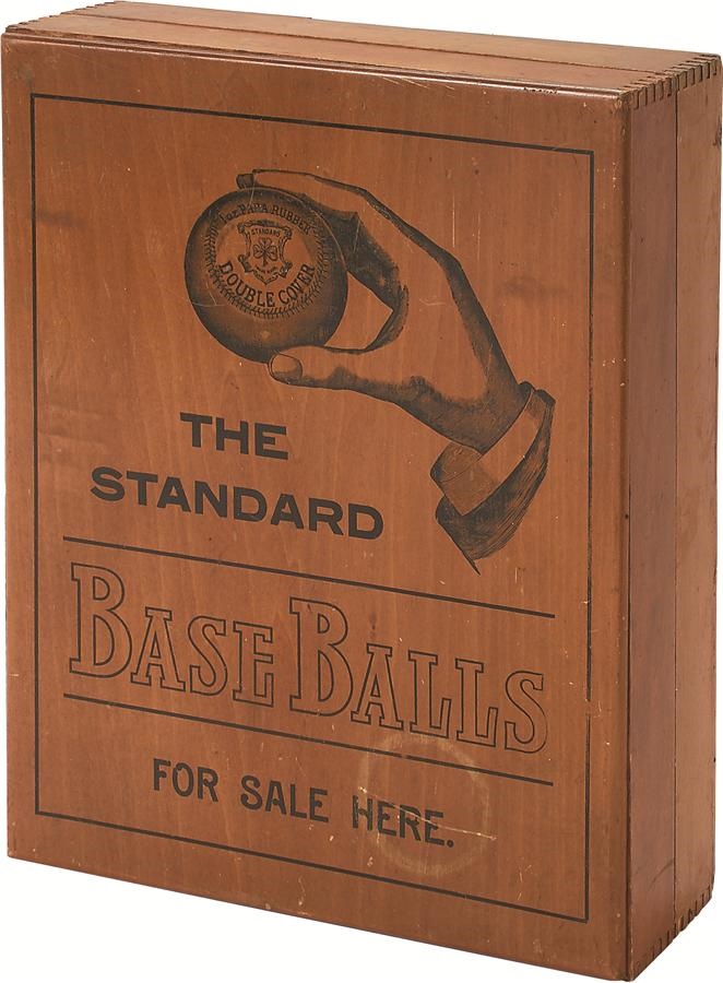 Antique Sporting Goods - 1890s "The Standard" Baseball Wooden Display Box