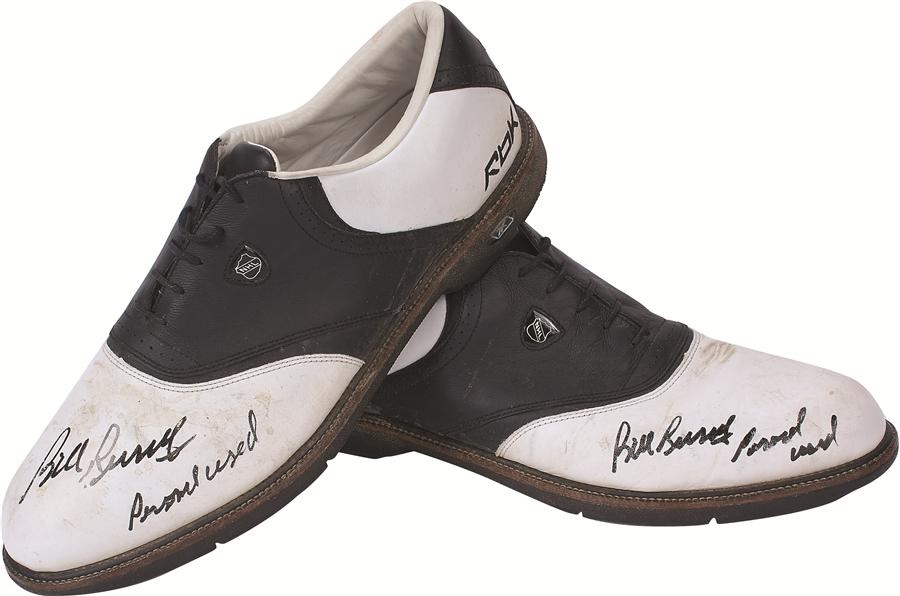 Bill Russell Signed & Used Golf Shoes with Russell Signed LOA