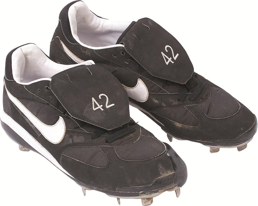 Mariano Rivera Game Worn New York Yankee Spikes With Incredible Use