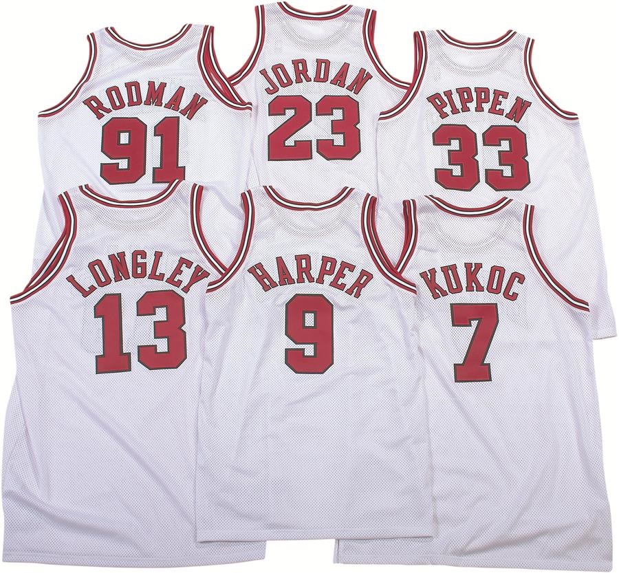 1998 Chicago Bulls Game Issue Playoff Jerseys with Michael Jordan (6)