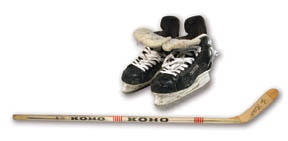 - Luc Robitaille’s Game Used Skates and Stick