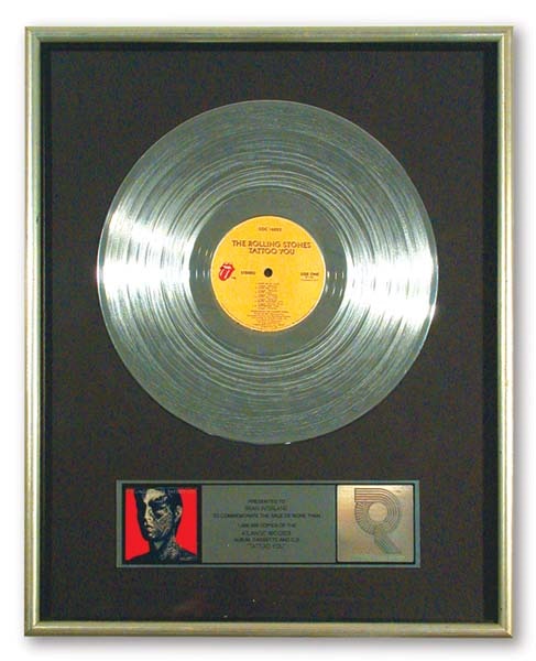 - Rolling Stones Platinum Record Award
