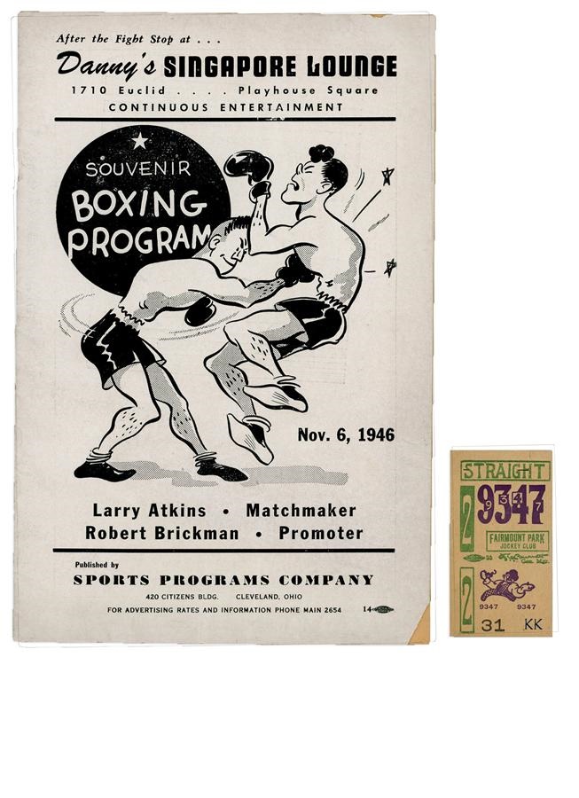 Muhammad Ali & Boxing - Rare 1946 Sugar Ray Robinson vs. Artie Levine Boxing Program - "Hardest Punch of his Career"