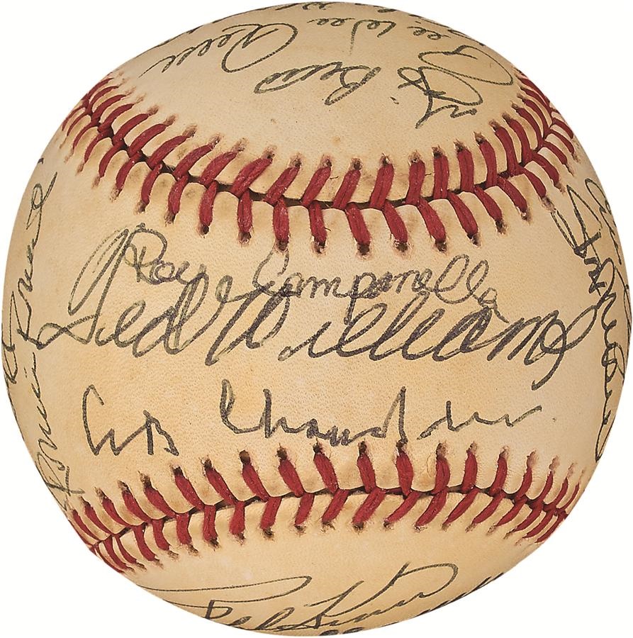 - Hall of Famers Signed Baseball With Ted Williams