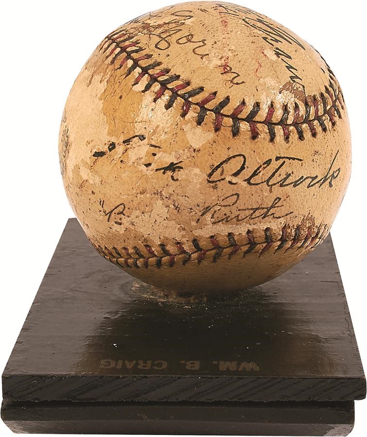 Baseball Autographs - 1923 World Series Presentation Baseball with Babe Ruth, John McGraw & Miller Huggins (PSA/DNA LOA)