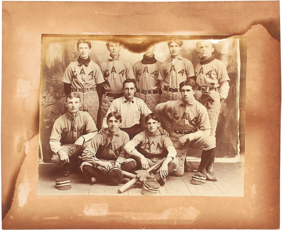 Football - Previously Unknown Circa 1890 Pudge Heffelfinger Baseball Mounted Photograph