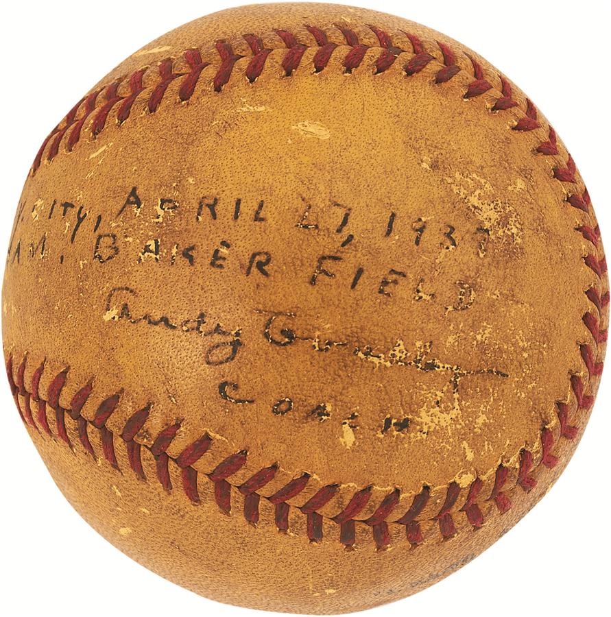 Antique Sporting Goods - Rare 1937 Official "Yellow Baseball" - First Seen