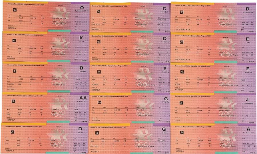 Collection Of 1984 Los Angeles Summer Olympics Unused Tickets (225+)