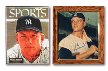 Roger Maris & Mickey Mantle Signed Photographs (2)