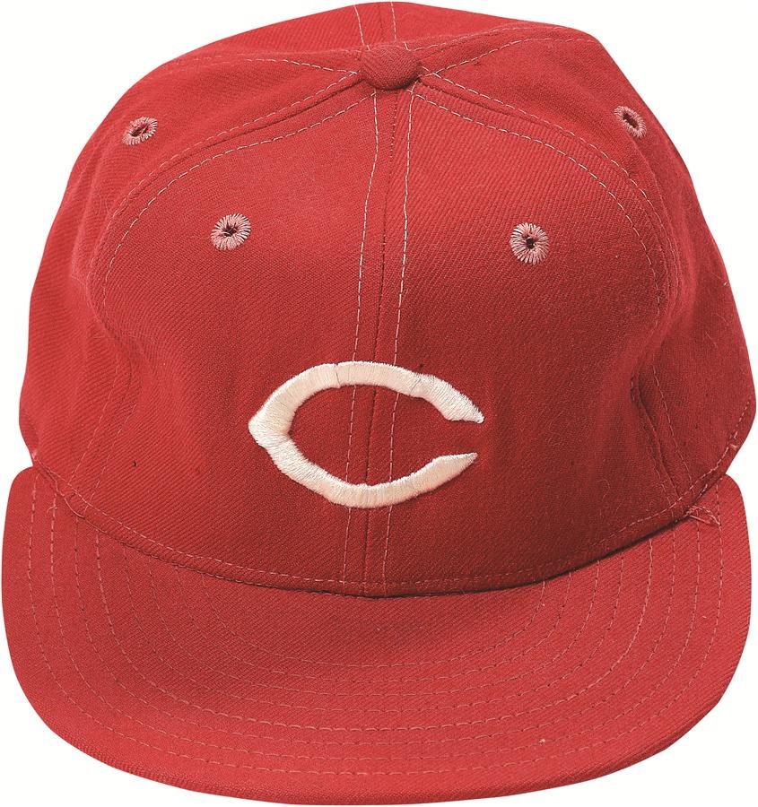 Pete Rose & Cincinnati Reds - 1970s Dave Conception Cincinnati Reds Game Worn Hat